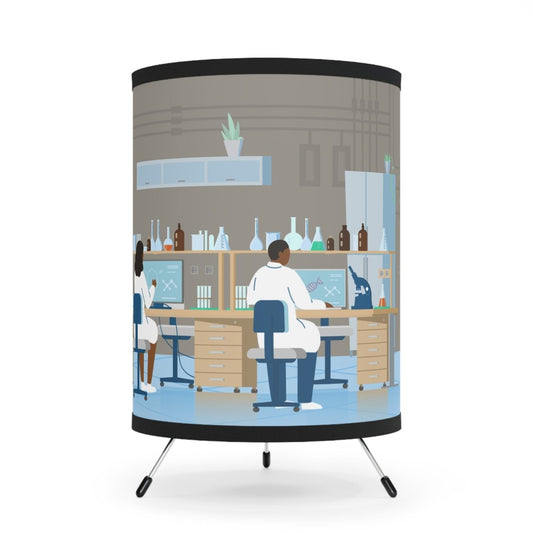 Science Lab Tripod Lamp - Afrocentric Art by The Trini Gee