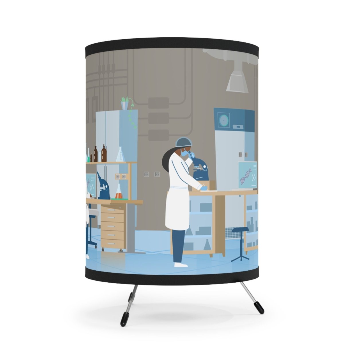 Science Lab Tripod Lamp - Afrocentric Art by The Trini Gee