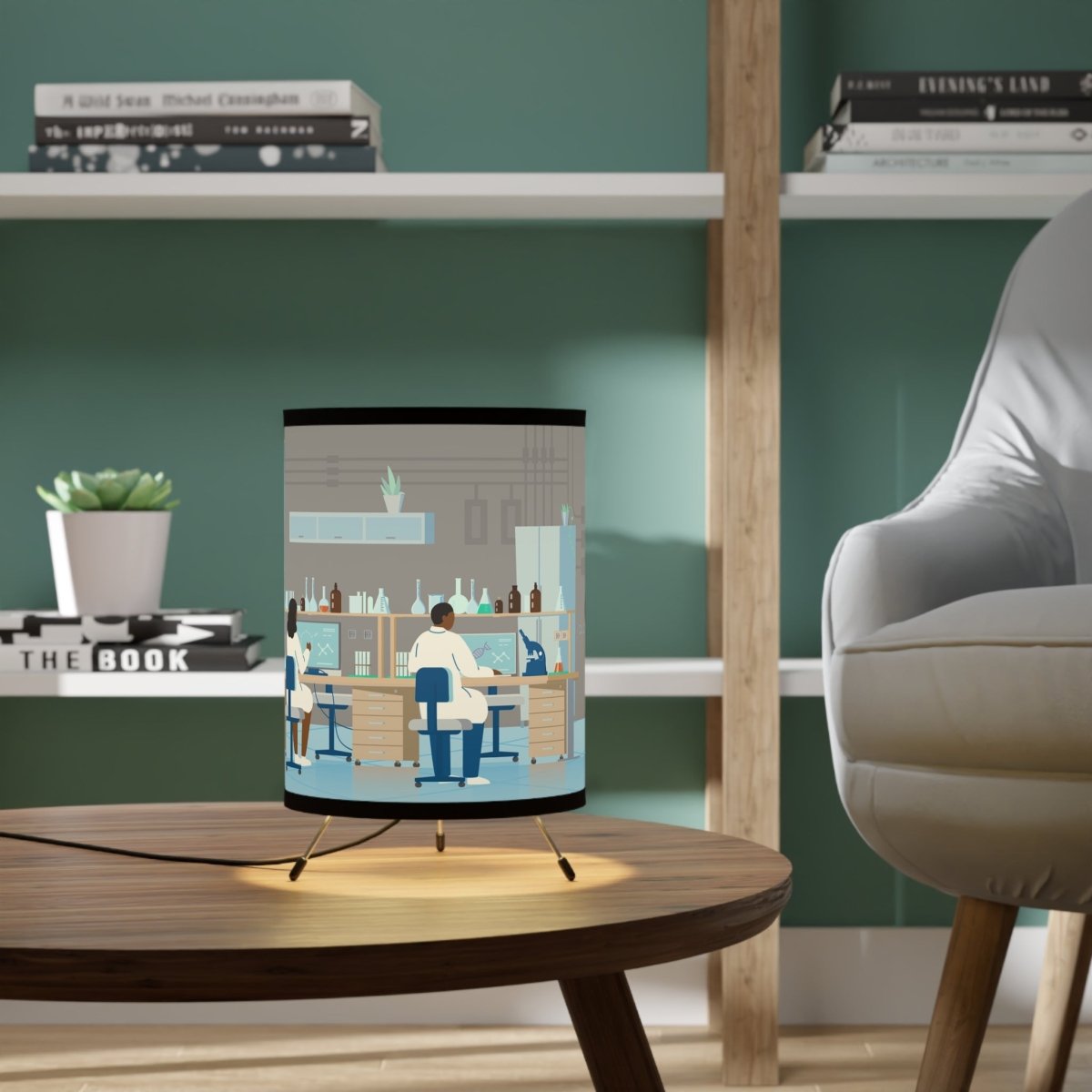 Science Lab Tripod Lamp - Afrocentric Art by The Trini Gee