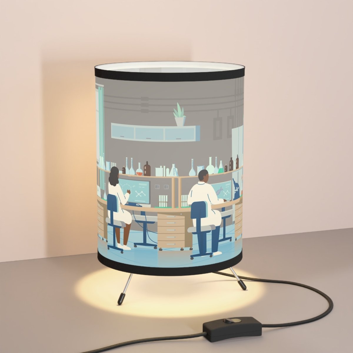 Science Lab Tripod Lamp - Afrocentric Art by The Trini Gee