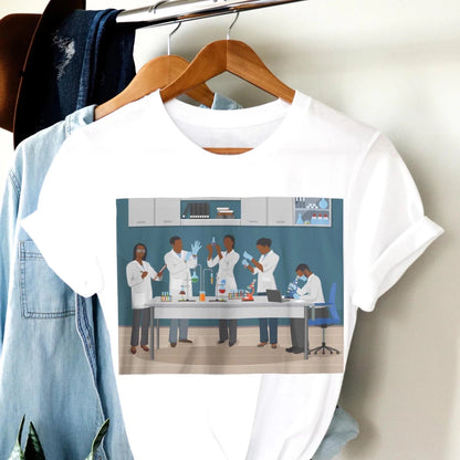 Scientists in Lab Shirt - Afrocentric Art by The Trini Gee