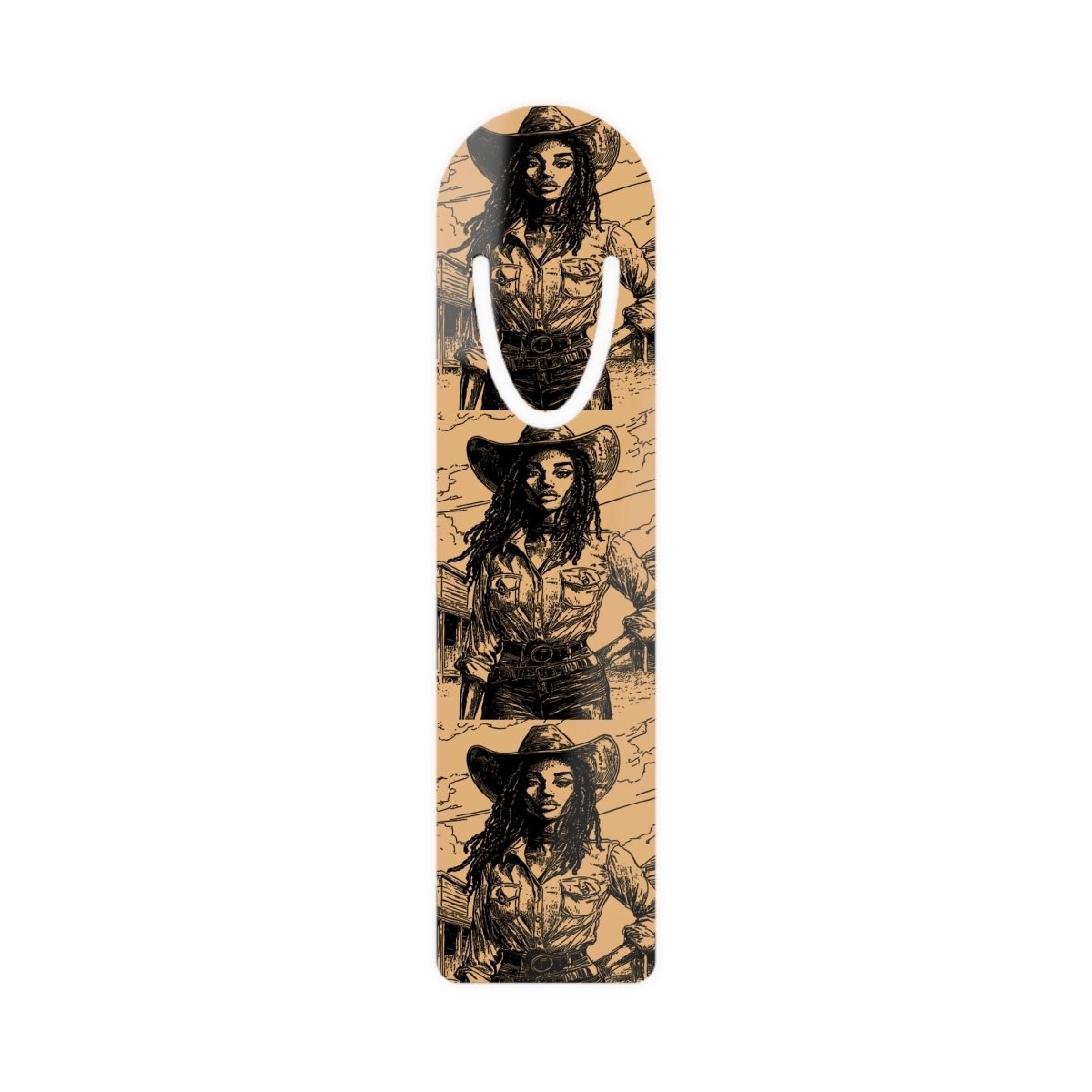 Sepia Cowgirl Bookmark - Afrocentric Art by The Trini Gee
