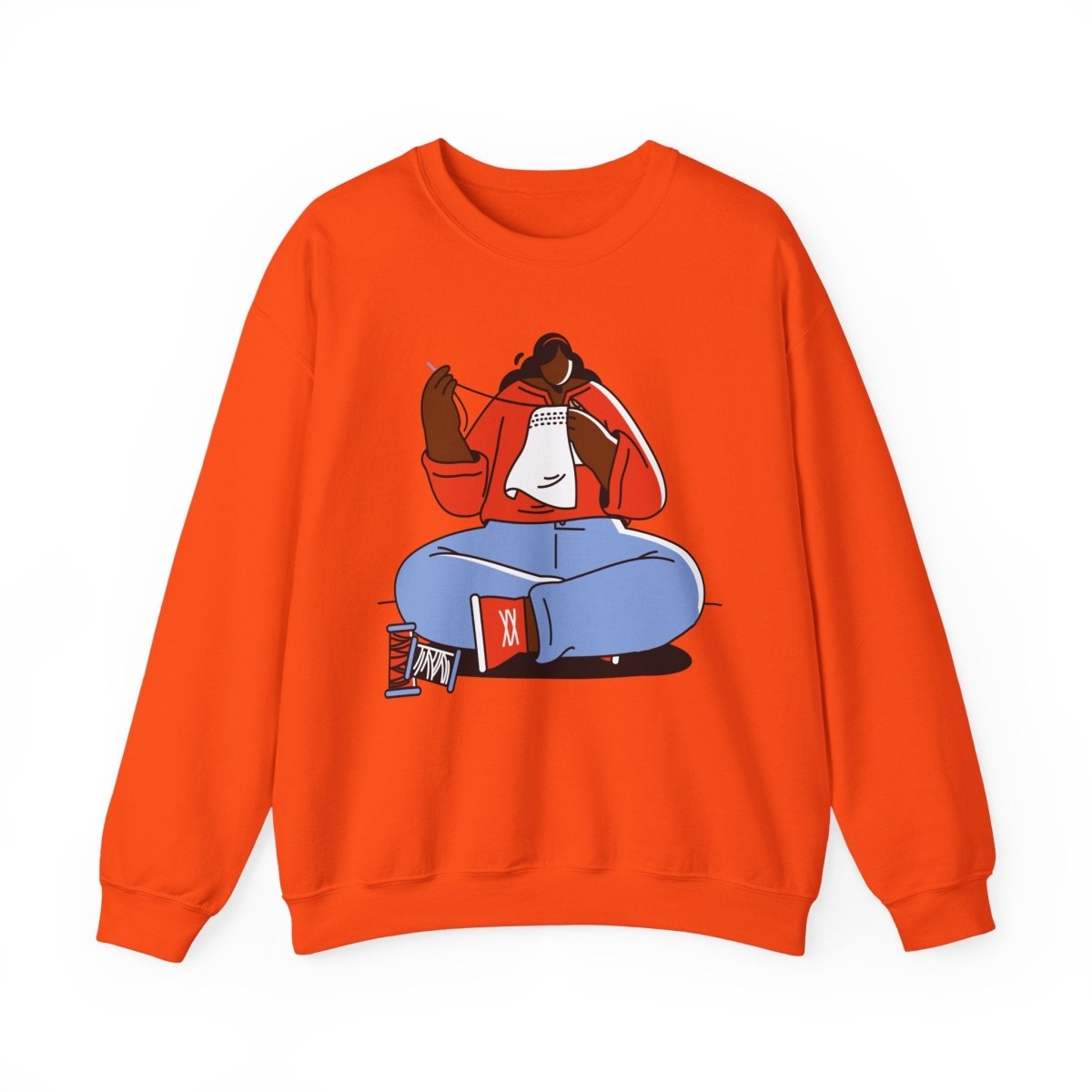 Sewing Girl Sweatshirt - Afrocentric Art by The Trini Gee
