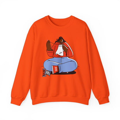 Sewing Girl Sweatshirt - Afrocentric Art by The Trini Gee