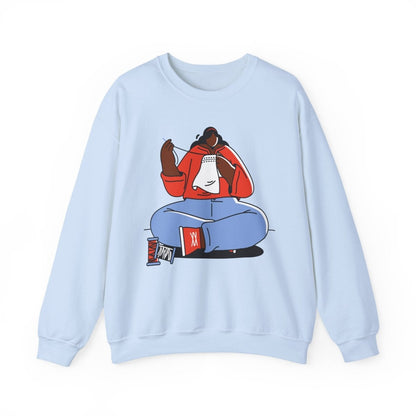 Sewing Girl Sweatshirt - Afrocentric Art by The Trini Gee