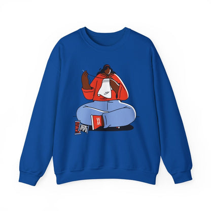 Sewing Girl Sweatshirt - Afrocentric Art by The Trini Gee