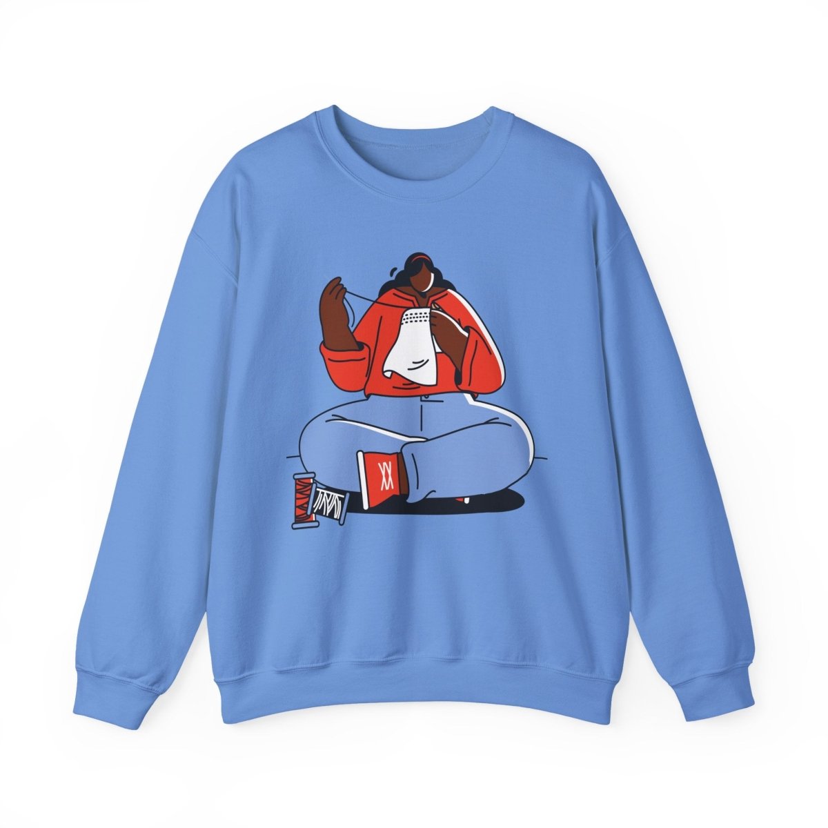 Sewing Girl Sweatshirt - Afrocentric Art by The Trini Gee
