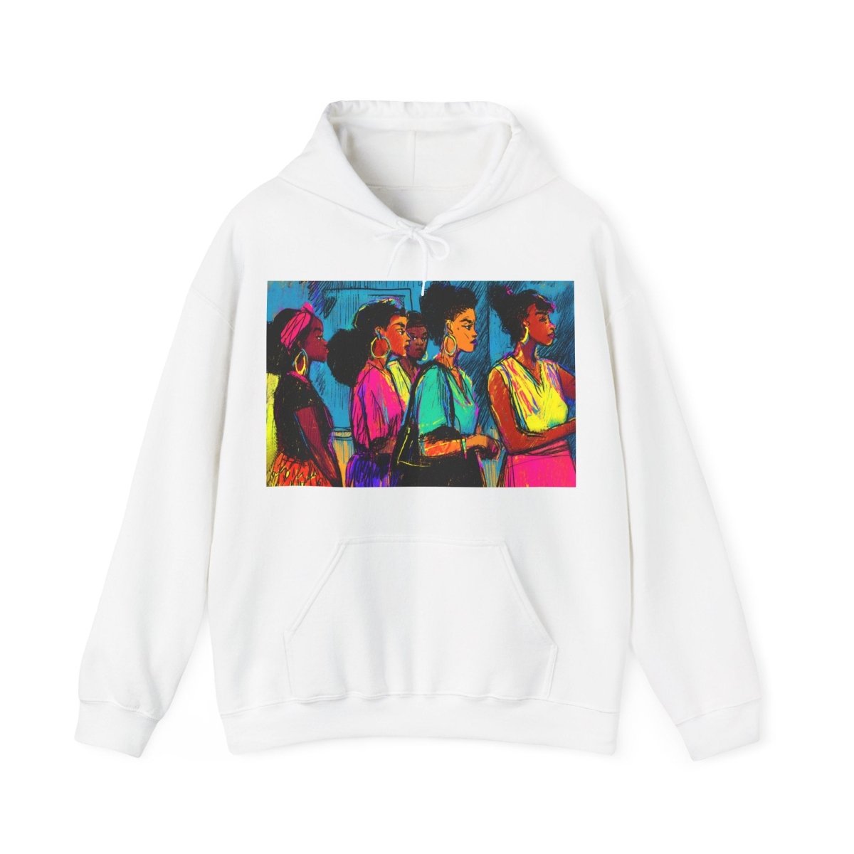 Sistas in Line Hoodie - Afrocentric Art by The Trini Gee