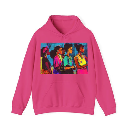 Sistas in Line Hoodie - Afrocentric Art by The Trini Gee