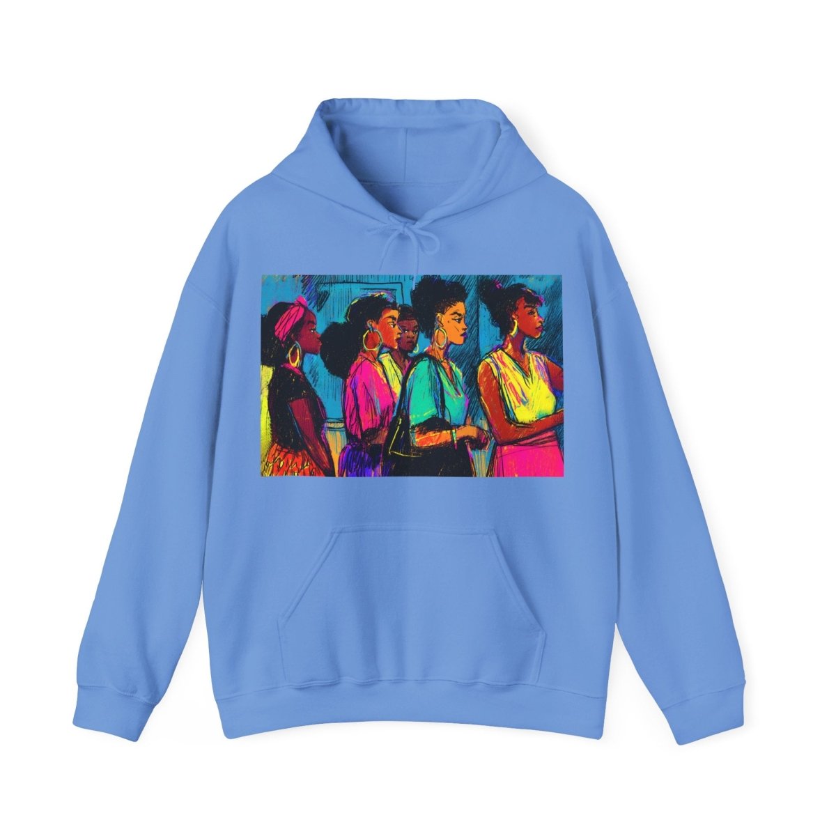 Sistas in Line Hoodie - Afrocentric Art by The Trini Gee