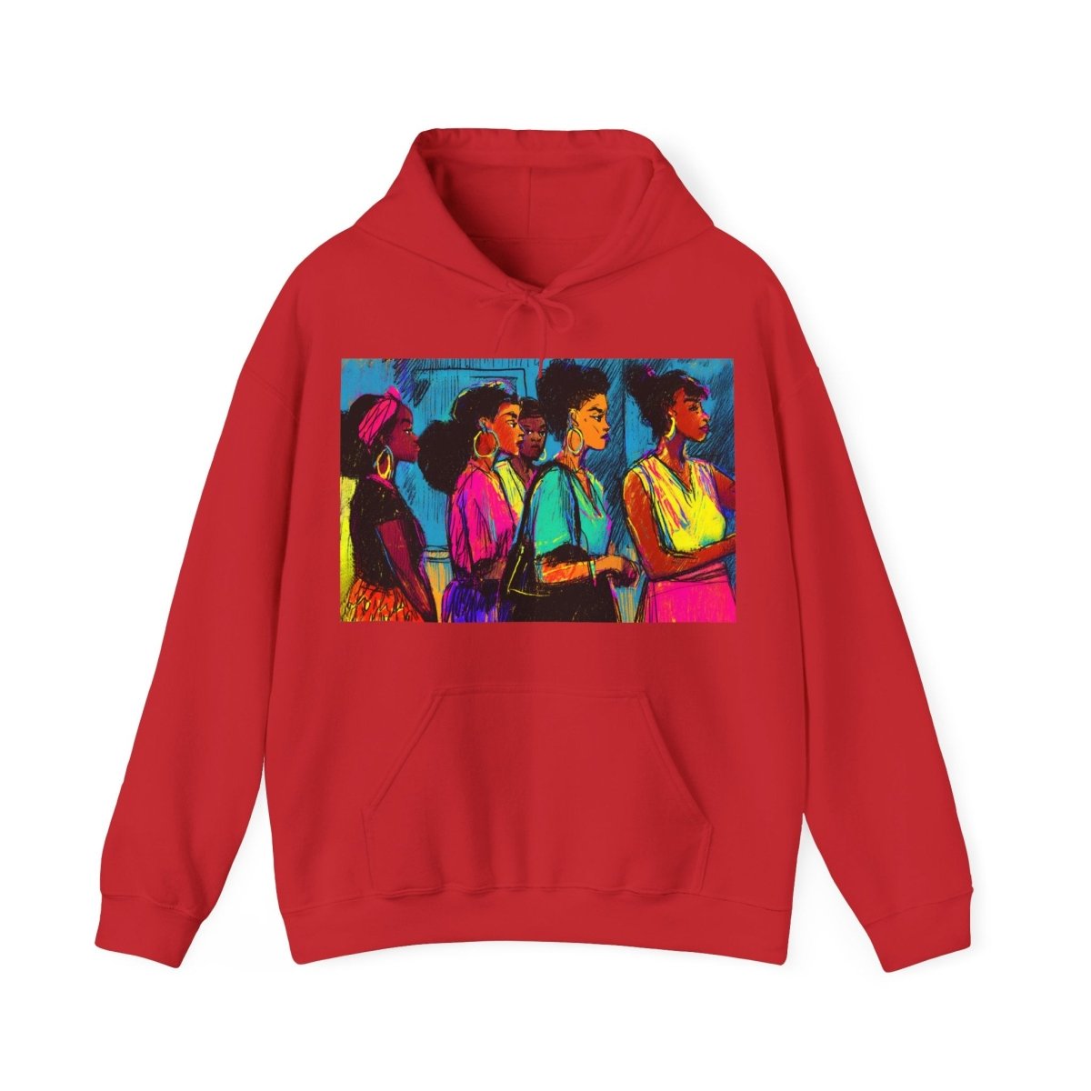 Sistas in Line Hoodie - Afrocentric Art by The Trini Gee