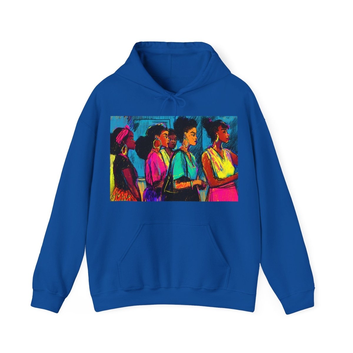 Sistas in Line Hoodie - Afrocentric Art by The Trini Gee