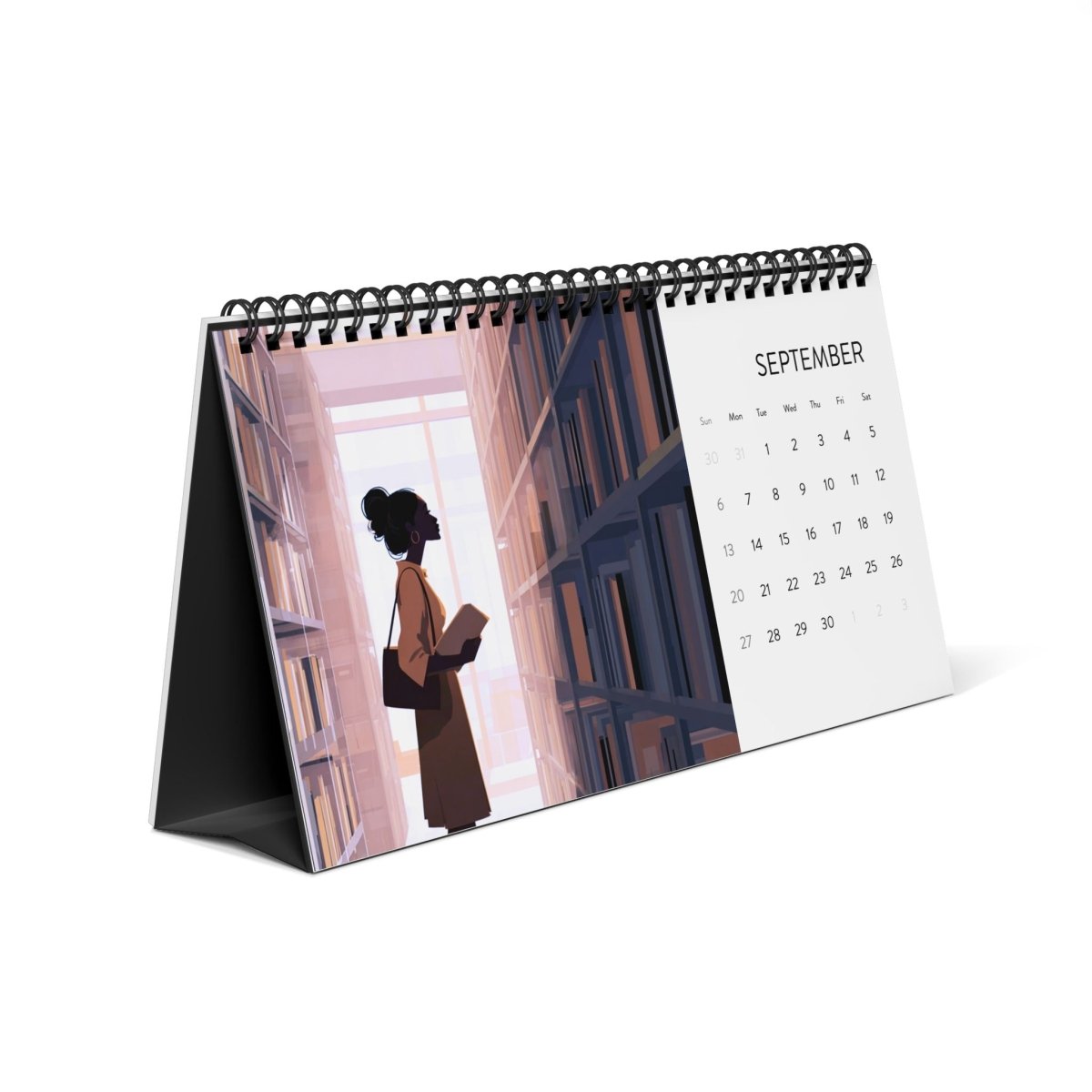 Sisters With Spines 2026 Desk Calendar - Afrocentric Art by The Trini Gee