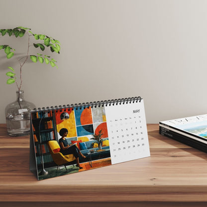 Sisters With Spines 2026 Desk Calendar - Afrocentric Art by The Trini Gee