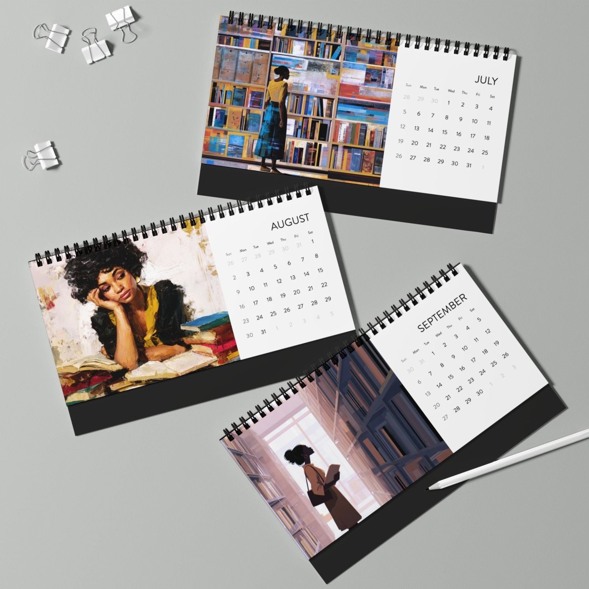 Sisters With Spines 2026 Desk Calendar - Afrocentric Art by The Trini Gee