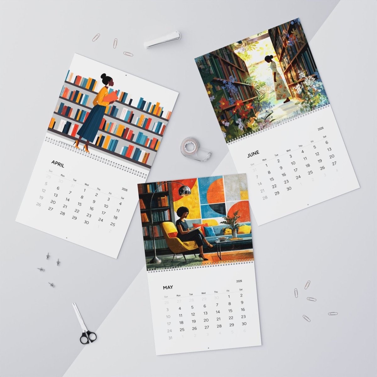 Sisters with Spines 2026 Wall Calendar - Afrocentric Art by The Trini Gee