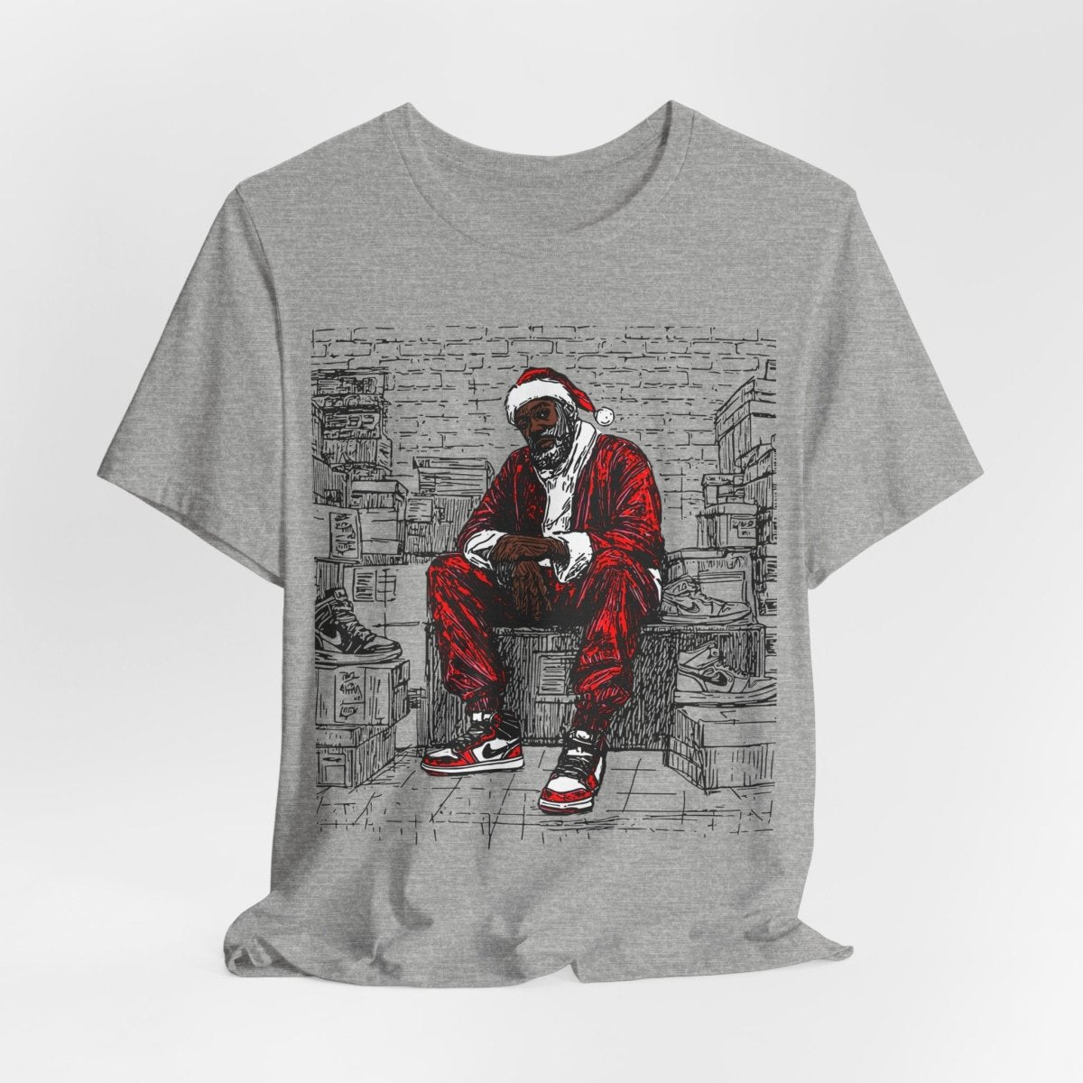 Sneakerhead Santa Shirt - Afrocentric Art by The Trini Gee