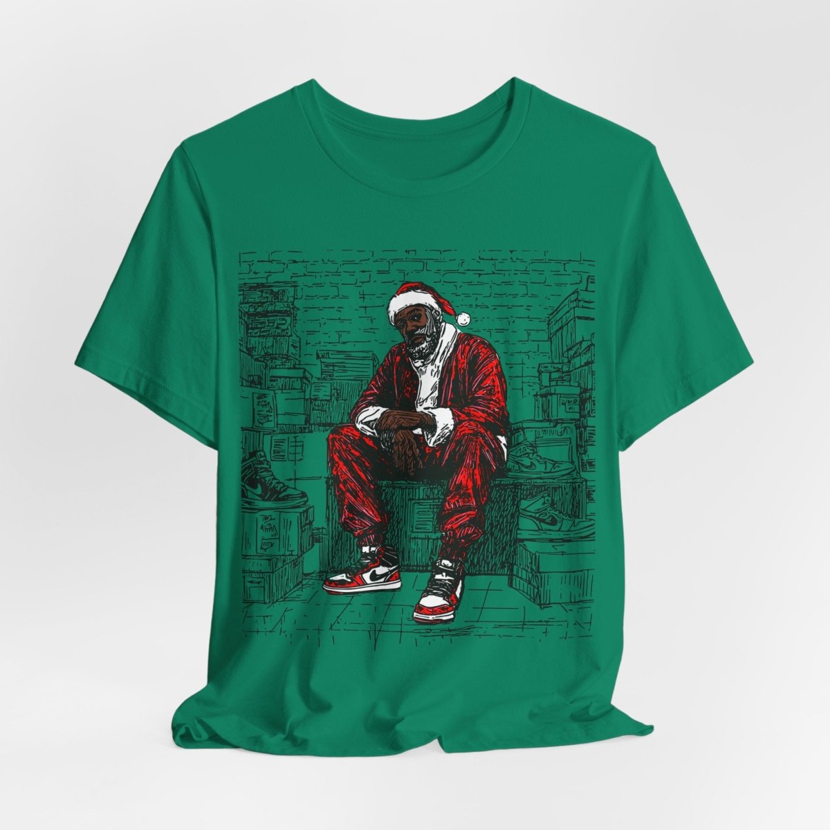 Sneakerhead Santa Shirt - Afrocentric Art by The Trini Gee