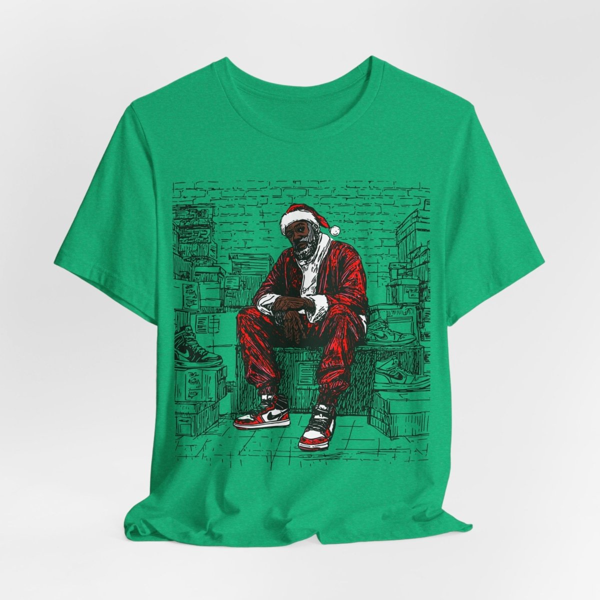 Sneakerhead Santa Shirt - Afrocentric Art by The Trini Gee