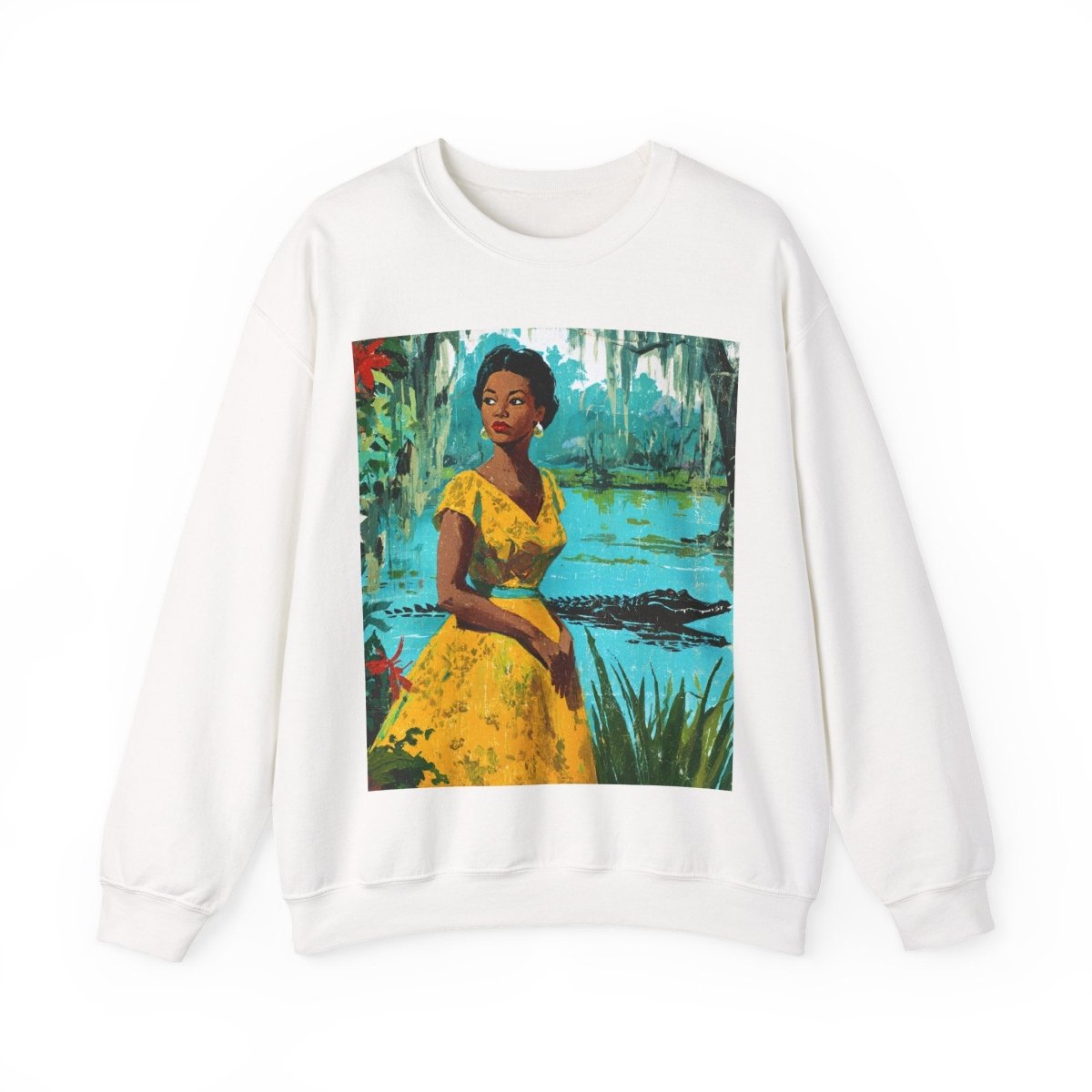 Southern Swamp Sweatshirt - Afrocentric Art by The Trini Gee