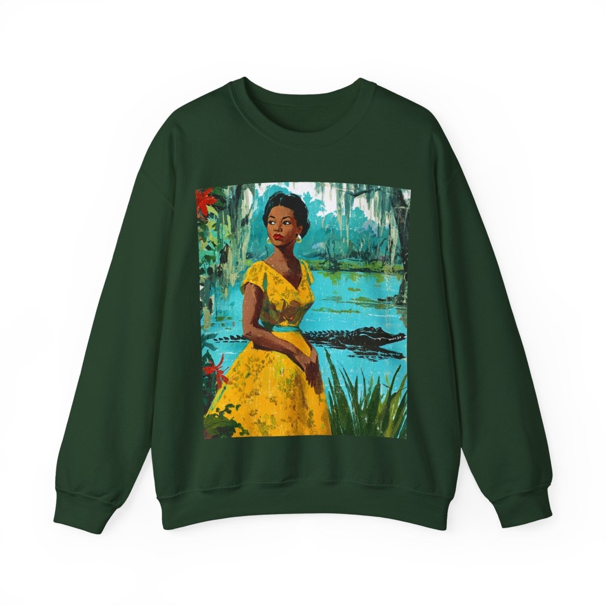 Southern Swamp Sweatshirt - Afrocentric Art by The Trini Gee