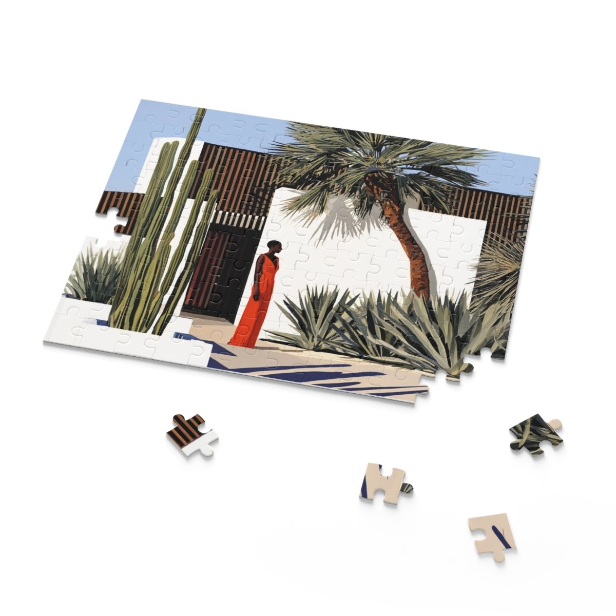 Southwest Architectural Puzzle - Afrocentric Art by The Trini Gee
