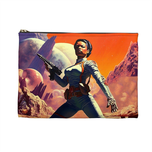 Space Fight Accessory Pouch - Afrocentric Art by The Trini Gee