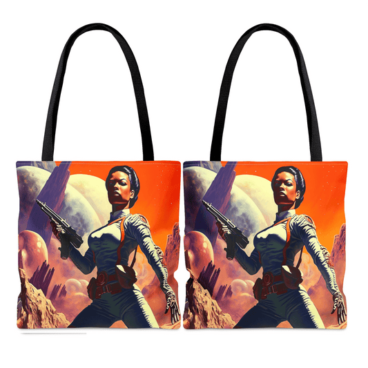 Space Fighter Tote Bag - Afrocentric Art by The Trini Gee
