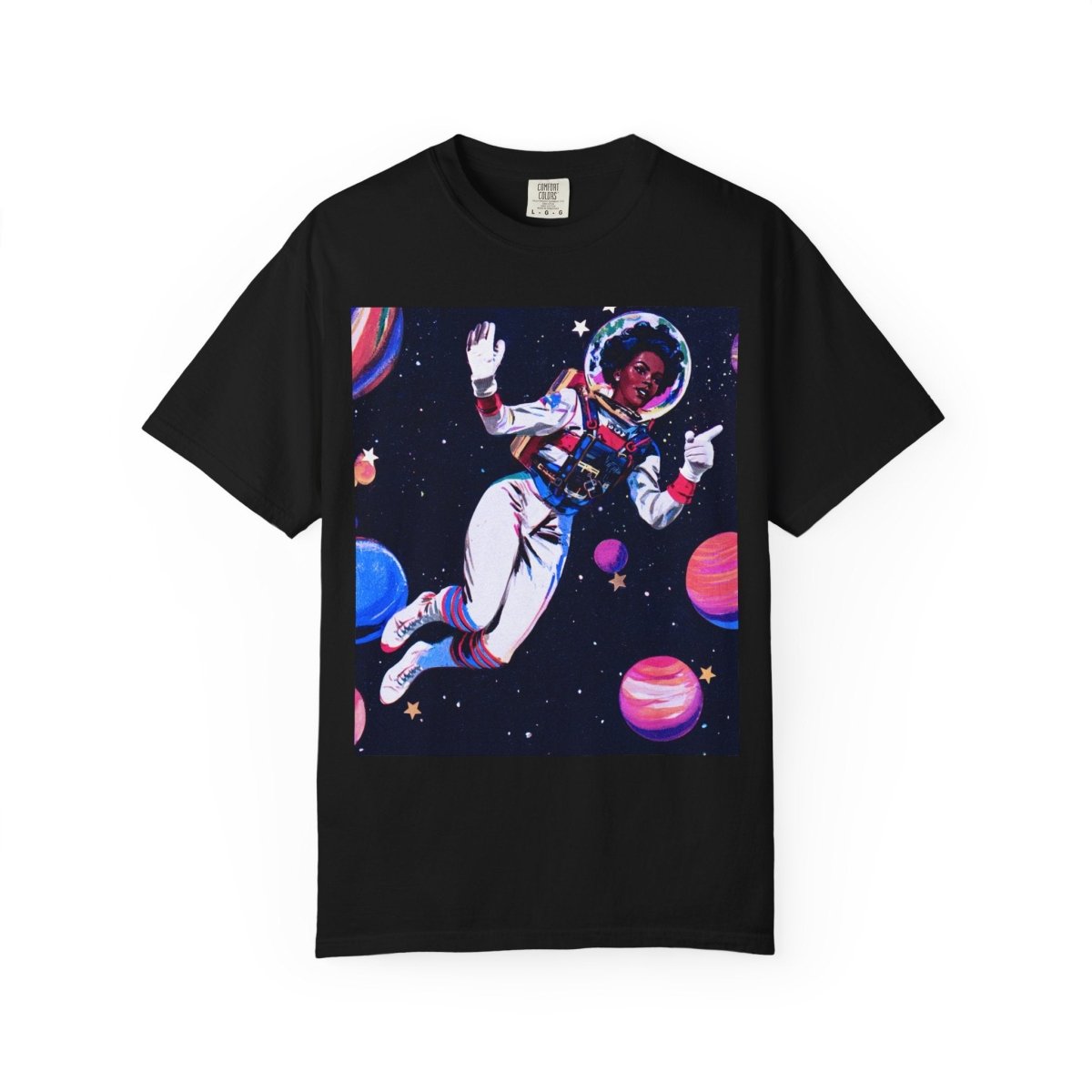 Space Girl T-Shirt - Afrocentric Art by The Trini Gee