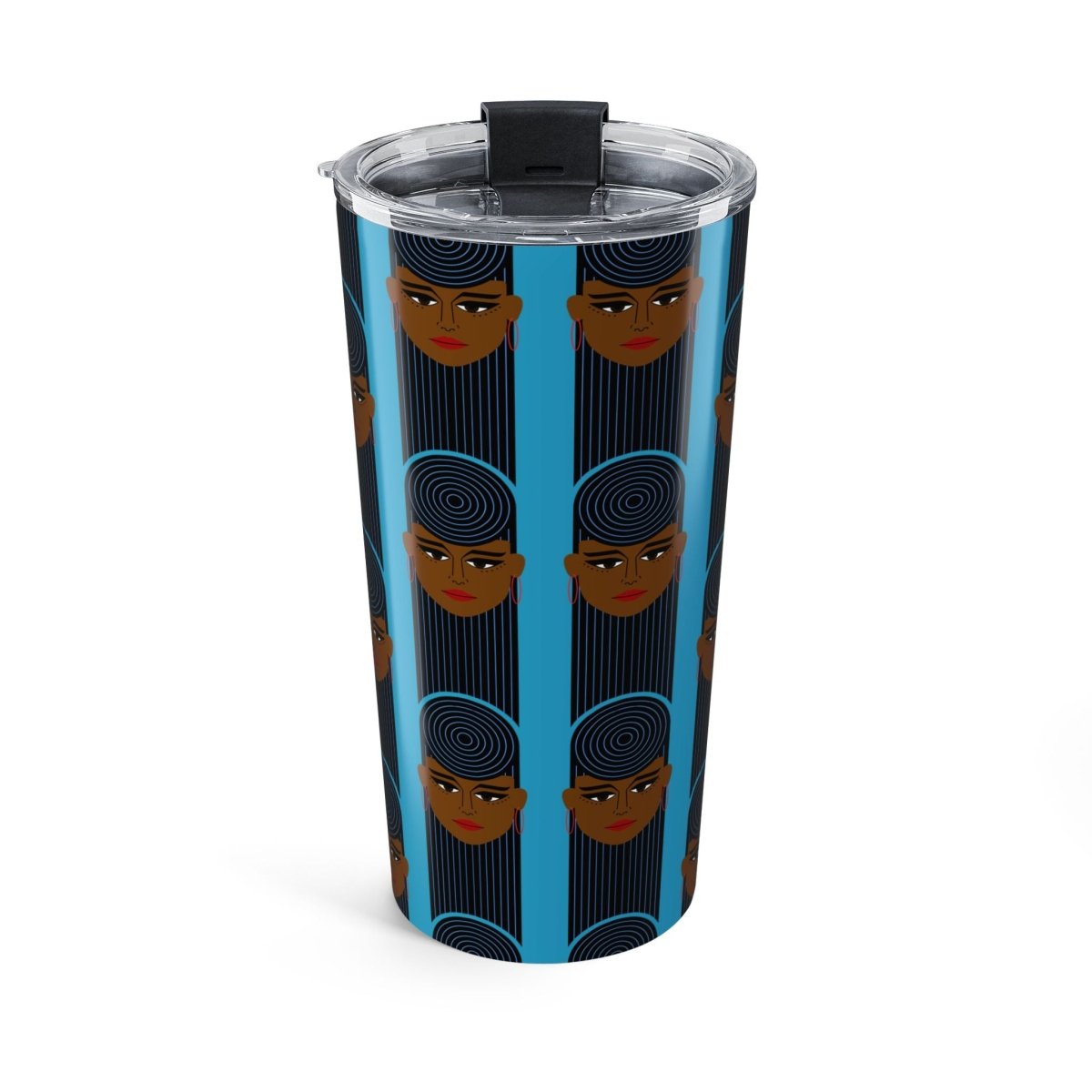 Spiral Afro Ponytail Tumbler - Afrocentric Art by The Trini Gee