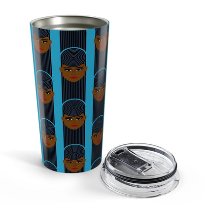 Spiral Afro Ponytail Tumbler - Afrocentric Art by The Trini Gee
