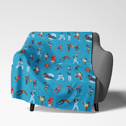 Sports People Blanket - Afrocentric Art by The Trini Gee