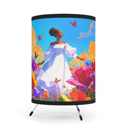 Spring Day Tripod Lamp - Afrocentric Art by The Trini Gee