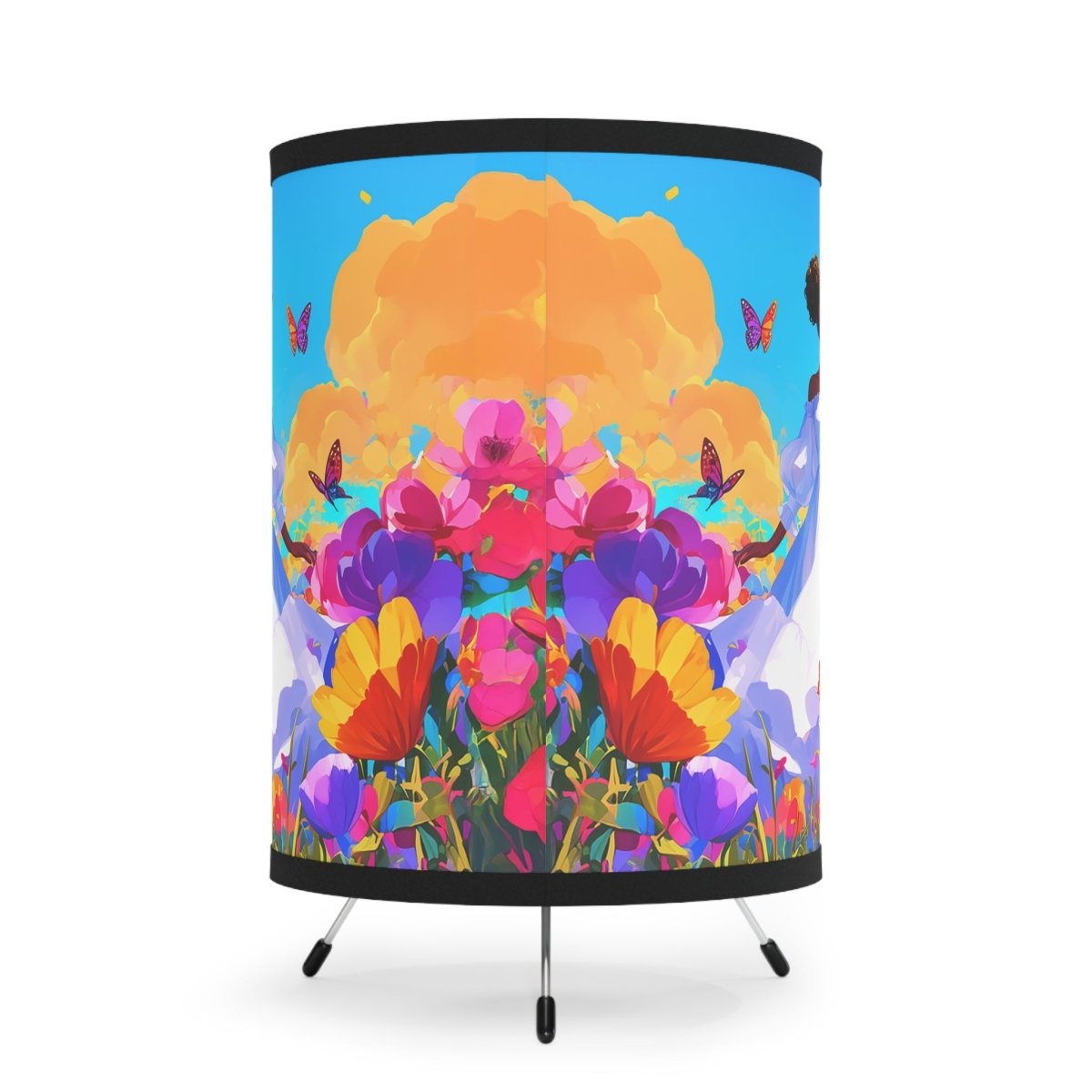 Spring Day Tripod Lamp - Afrocentric Art by The Trini Gee