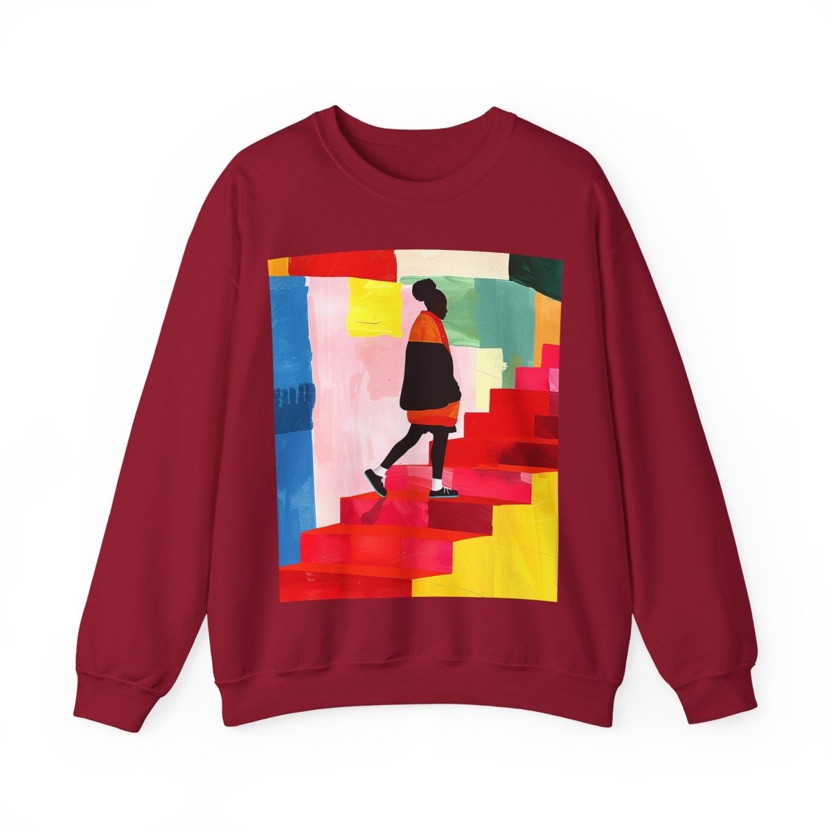 Stairs to the Top Sweatshirt - Afrocentric Art by The Trini Gee