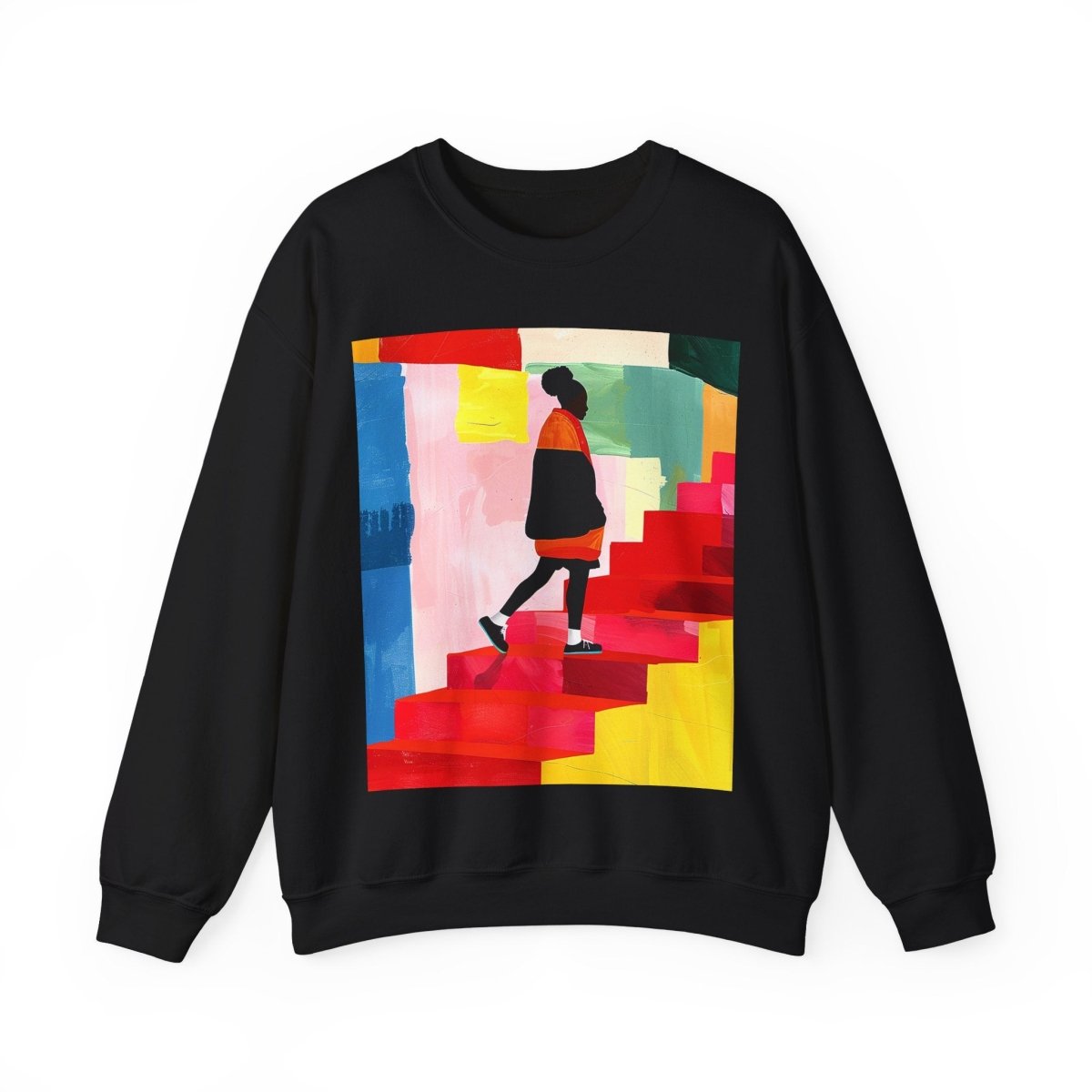 Stairs to the Top Sweatshirt - Afrocentric Art by The Trini Gee