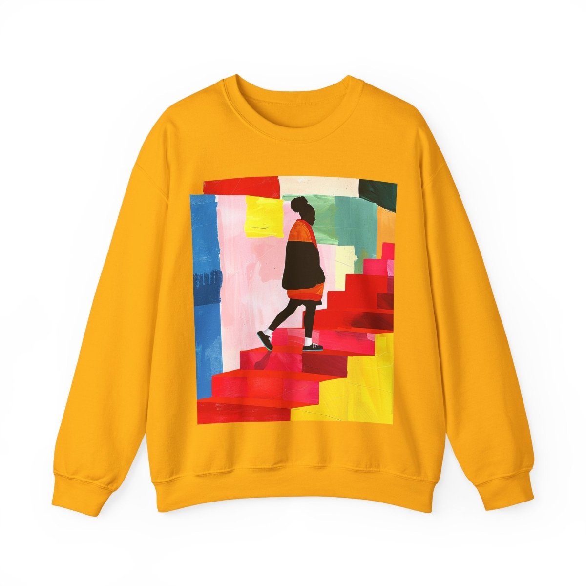 Stairs to the Top Sweatshirt - Afrocentric Art by The Trini Gee