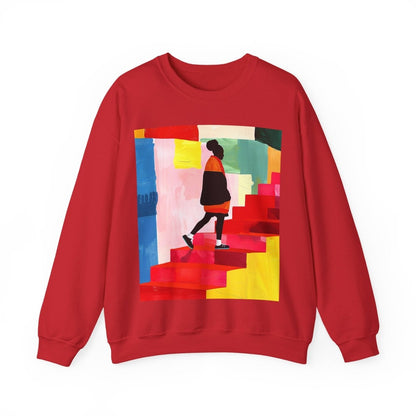 Stairs to the Top Sweatshirt - Afrocentric Art by The Trini Gee