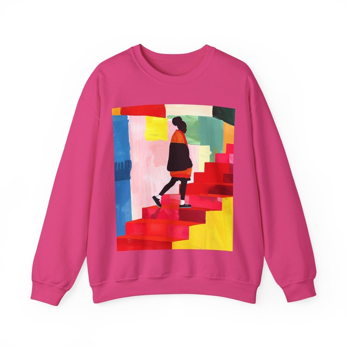 Stairs to the Top Sweatshirt - Afrocentric Art by The Trini Gee