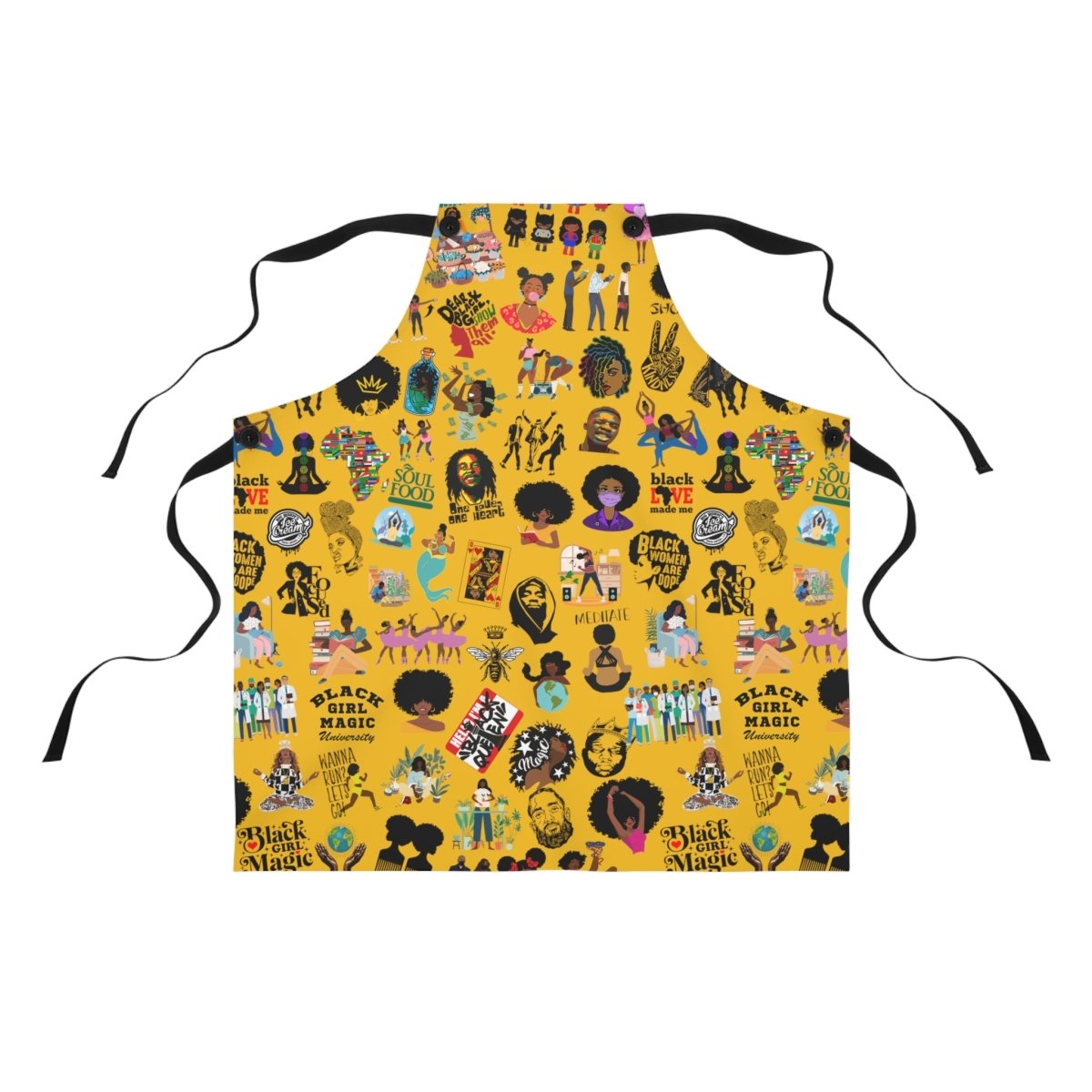 Sticker Bomb Apron - Afrocentric Art by The Trini Gee