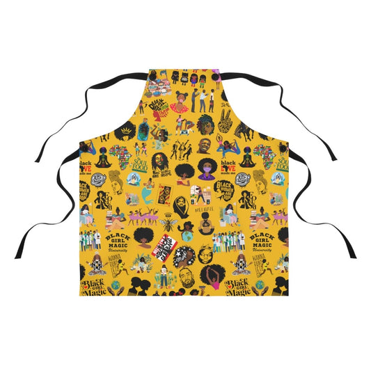 Sticker Bomb Apron - Afrocentric Art by The Trini Gee