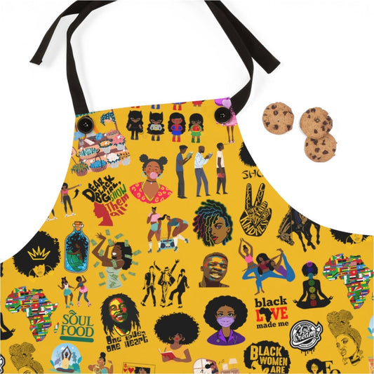 Sticker Bomb Apron - Afrocentric Art by The Trini Gee