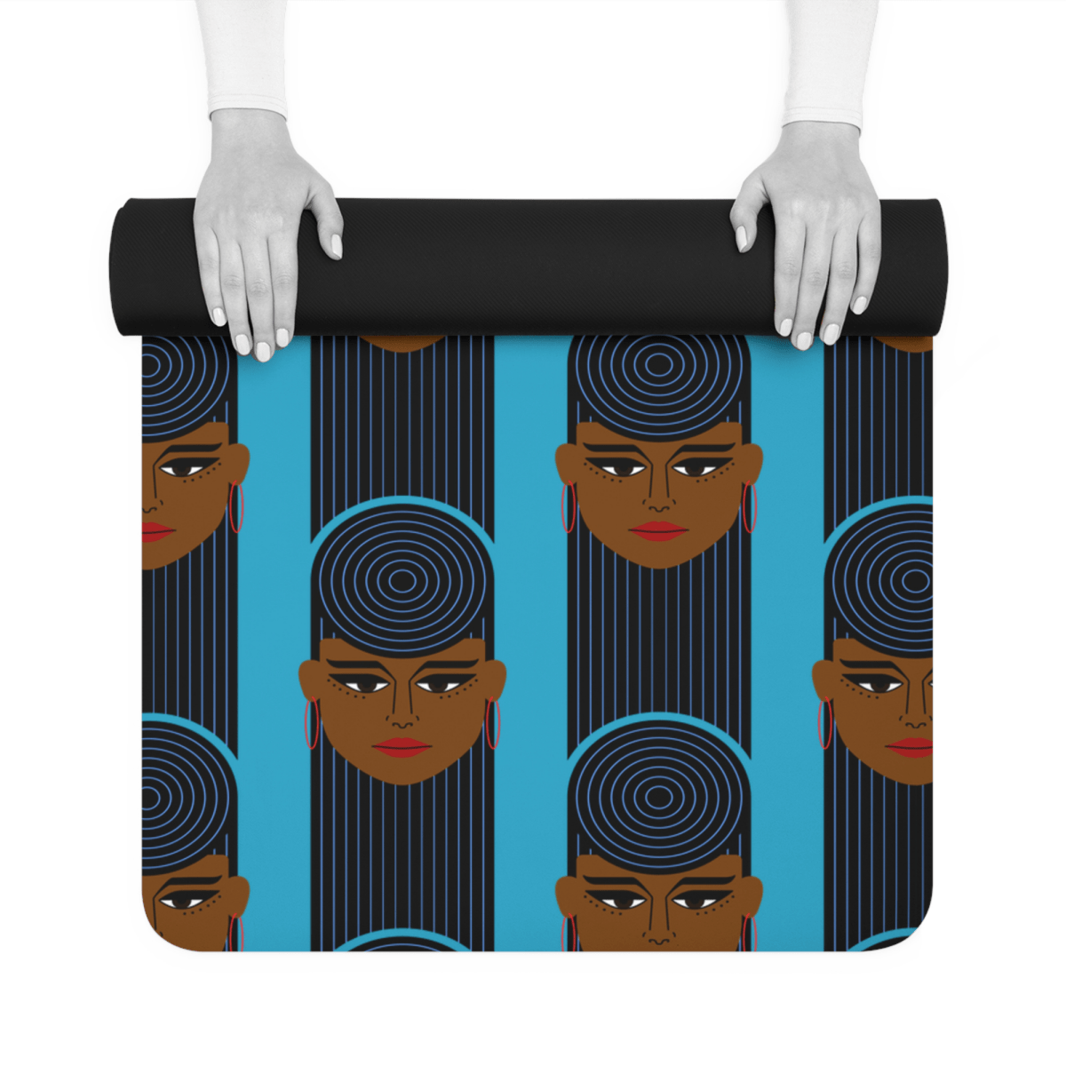 Striped Yoga Mat - Afrocentric Art by The Trini Gee