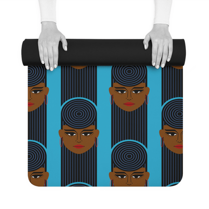 Striped Yoga Mat - Afrocentric Art by The Trini Gee