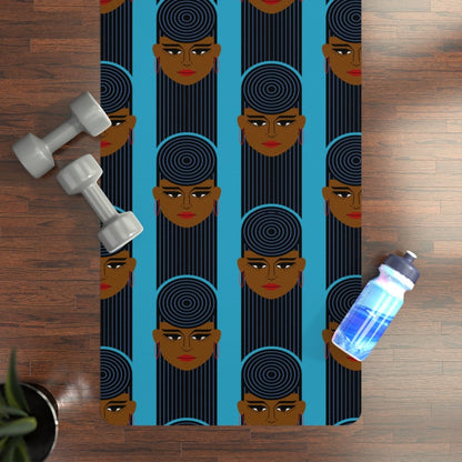 Striped Yoga Mat - Afrocentric Art by The Trini Gee