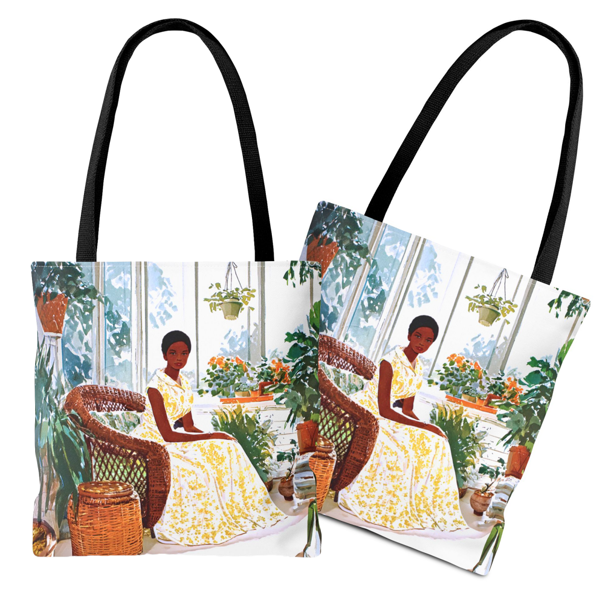 Sunroom Woman Tote Bag - Afrocentric Art by The Trini Gee