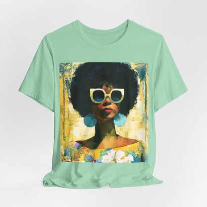Sunshine Day Lady T-Shirt - Afrocentric Art by The Trini Gee