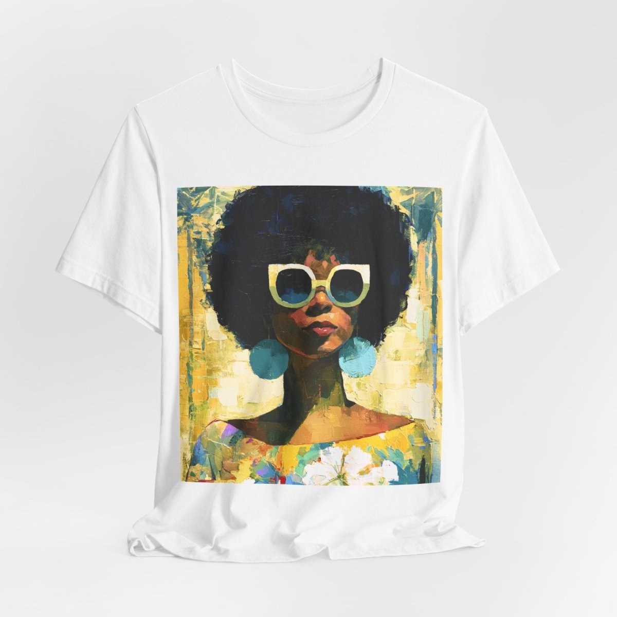 Sunshine Day Lady T-Shirt - Afrocentric Art by The Trini Gee