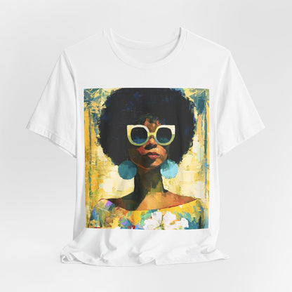 Sunshine Day Lady T-Shirt - Afrocentric Art by The Trini Gee