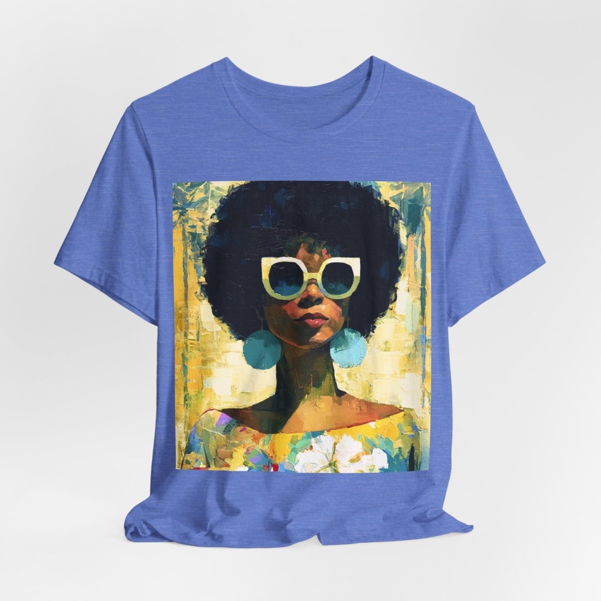 Sunshine Day Lady T-Shirt - Afrocentric Art by The Trini Gee